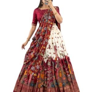 Elegant Tusser Silk Lehenga Choli for Women | Lehenga with Dupatta | Unstiched blouse Festive & Ethnic Set