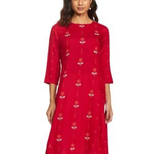 Women Rayon Straight Fit Printed Straight Kurta (Daamsp20Cr21Fuchsia)