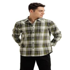 100% Cotton Checked Shirt for Men | Slim Fit | Everyday Smart Casual Wear | Full Sleeve | Green - 7 | Twill Checks | Green - 7 | Twill Checks | S